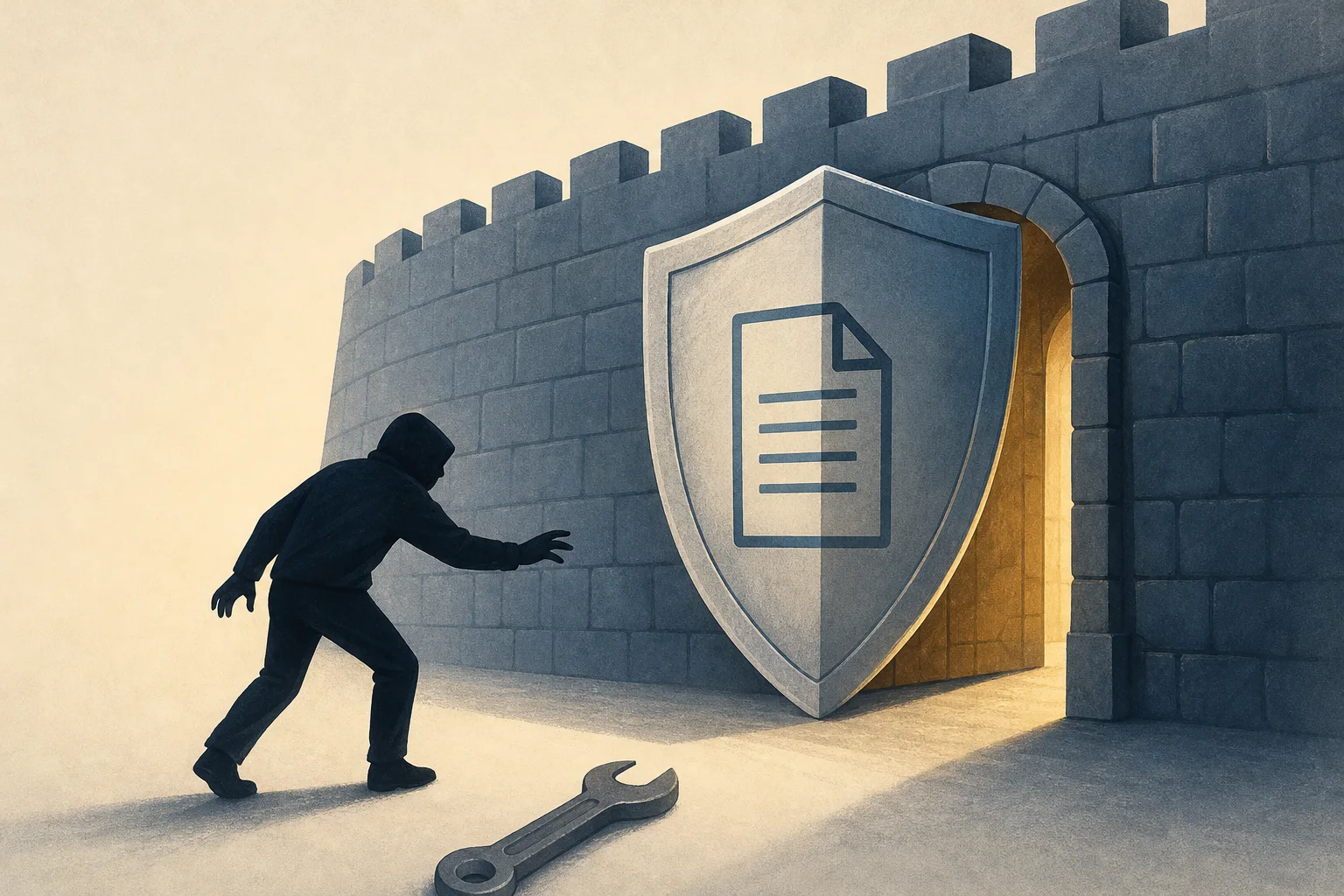 AI-generated story-specific editorial illustration for Patch Now or Contain Exposure? Atlassian’s File-Access Flaw Tests AI-Era Vulnerability Priorities.