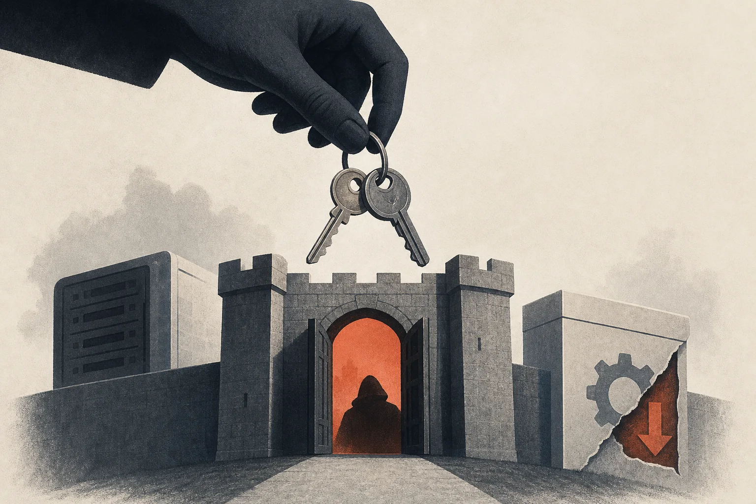 AI-generated story-specific editorial illustration for Trusted Channels, Different Failures: What Zeabur and AOMEI Reveal About the Security of Routine Access.