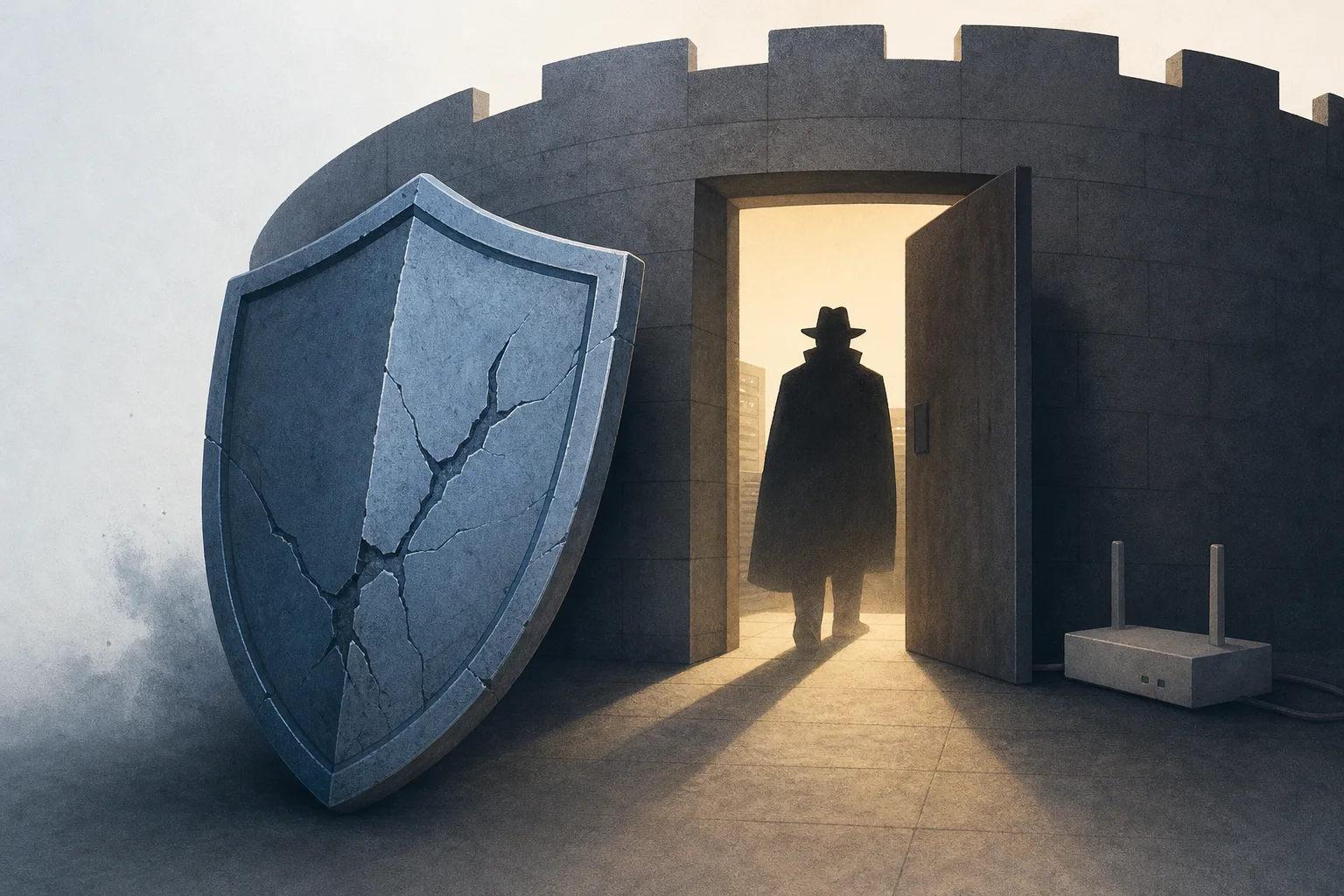 AI-generated story-specific editorial illustration for Atlassian Exploit Pressure Shows Why Edge Defense Cannot Stop at the Perimeter.