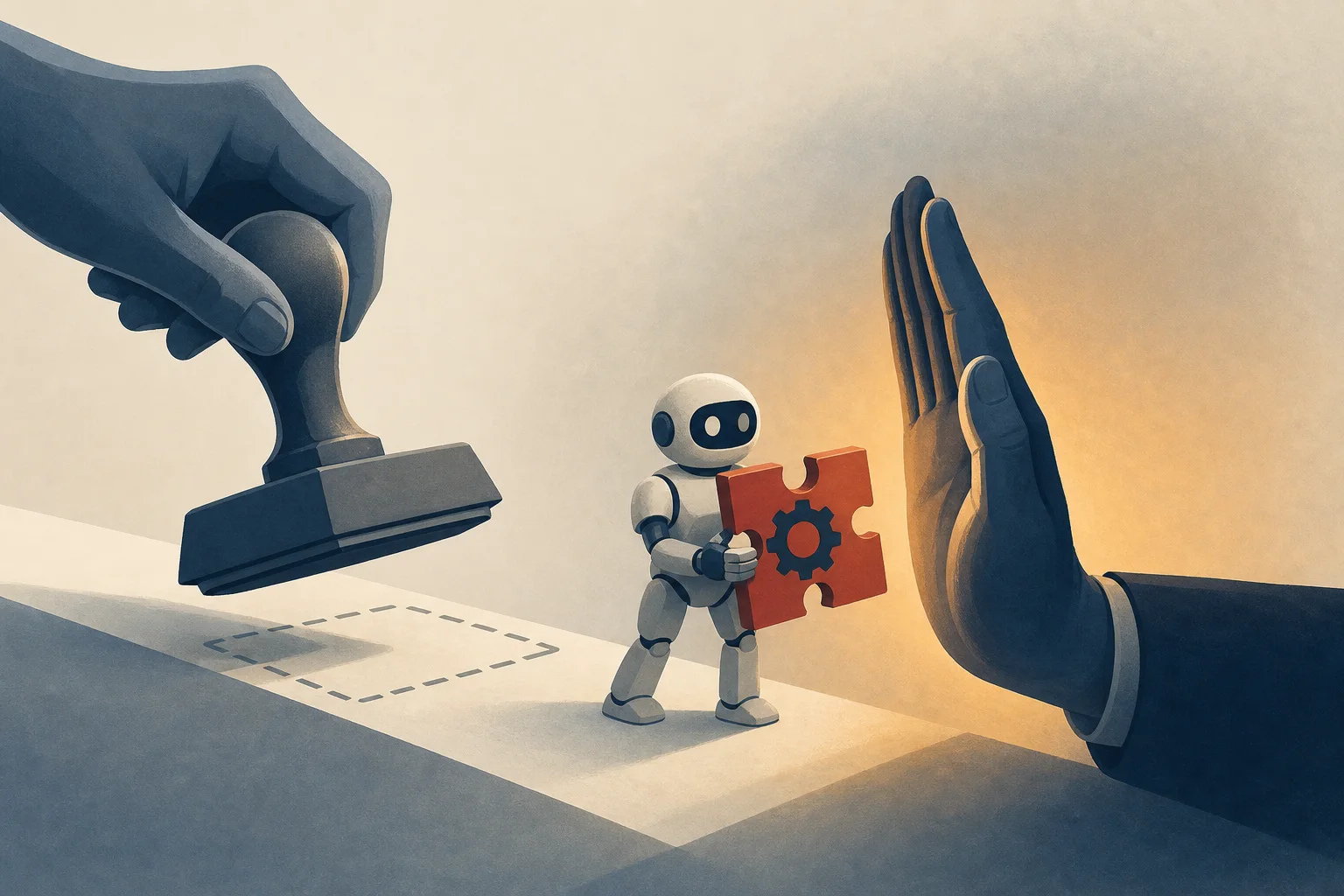 AI-generated story-specific editorial illustration for Approval Is Not Oversight: Why Agent Safety Needs Both Friction and Independent Signals.