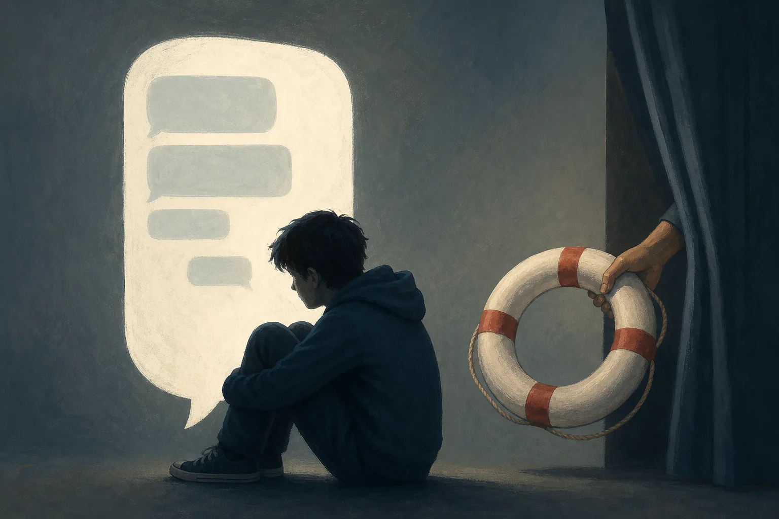 AI-generated story-specific editorial illustration for Teen AI safety is not proven by low average use.