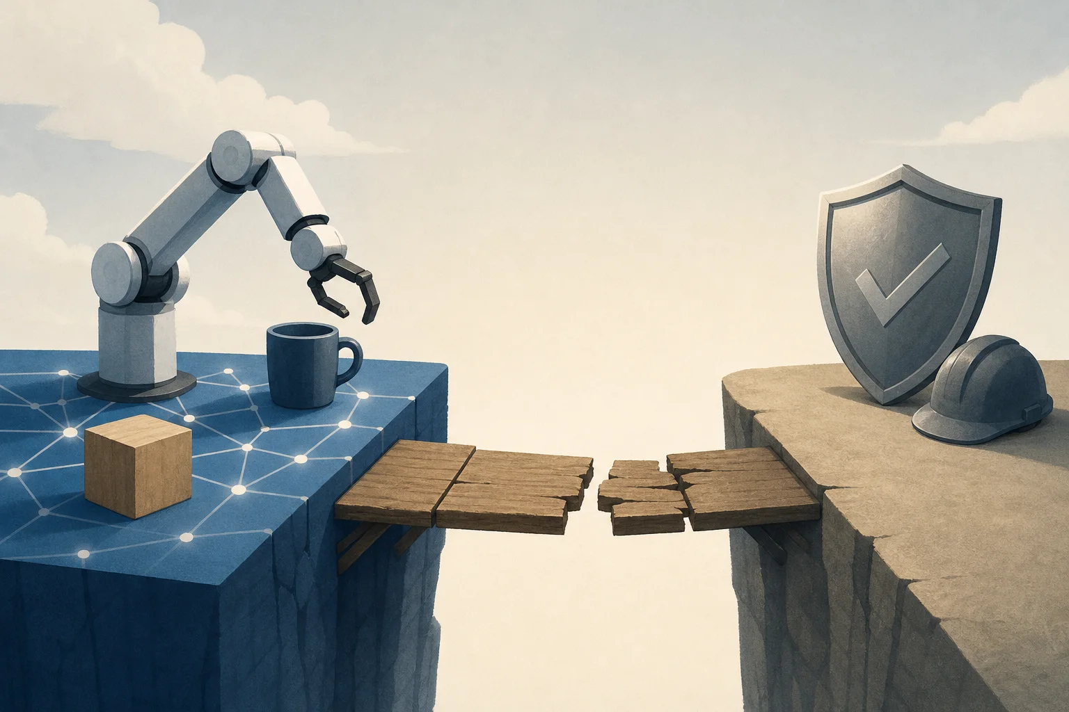 AI-generated story-specific editorial illustration for Benchmark Transfer Is Not Yet Deployment Proof for Robbyant’s Multi-Embodiment Ambition.