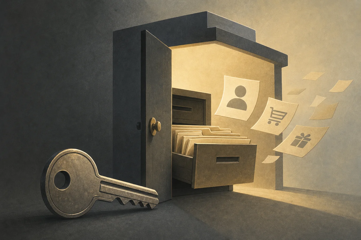 AI-generated story-specific editorial illustration for From exposed credentials to exposed customer records: the access-control lesson in DataSuckers and Burger King Japan.