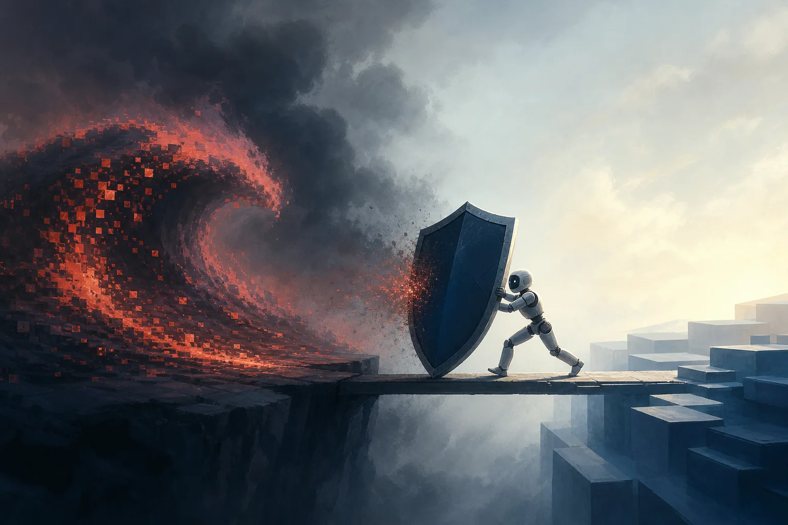 AI-generated story-specific editorial illustration for AI-Speed Attacks Put a Premium on Defenses That Can Travel Across Environments.