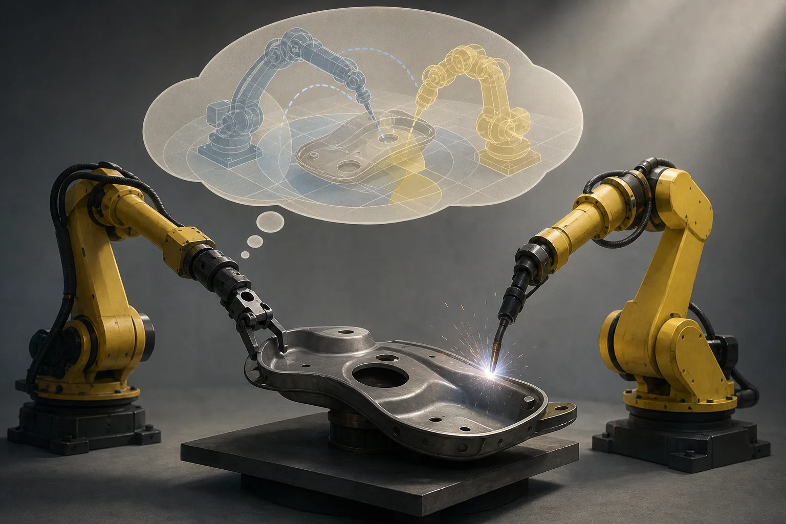 AI-generated story-specific editorial illustration for Fixture-Free Welding Is a Planning Problem Before It Is a Robot Problem.