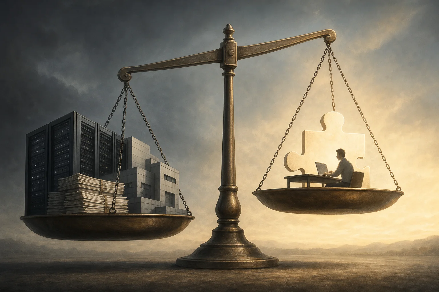 AI-generated story-specific editorial illustration for AI Compute’s Capital Test Is Moving From Demand Narratives to Evidence of Paying Use.
