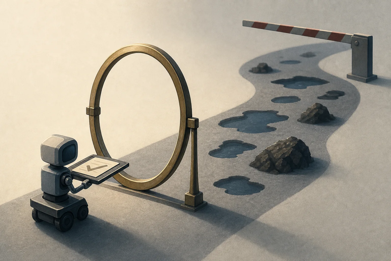 AI-generated story-specific editorial illustration for A Passing Demo Is Not a Deployment Decision.