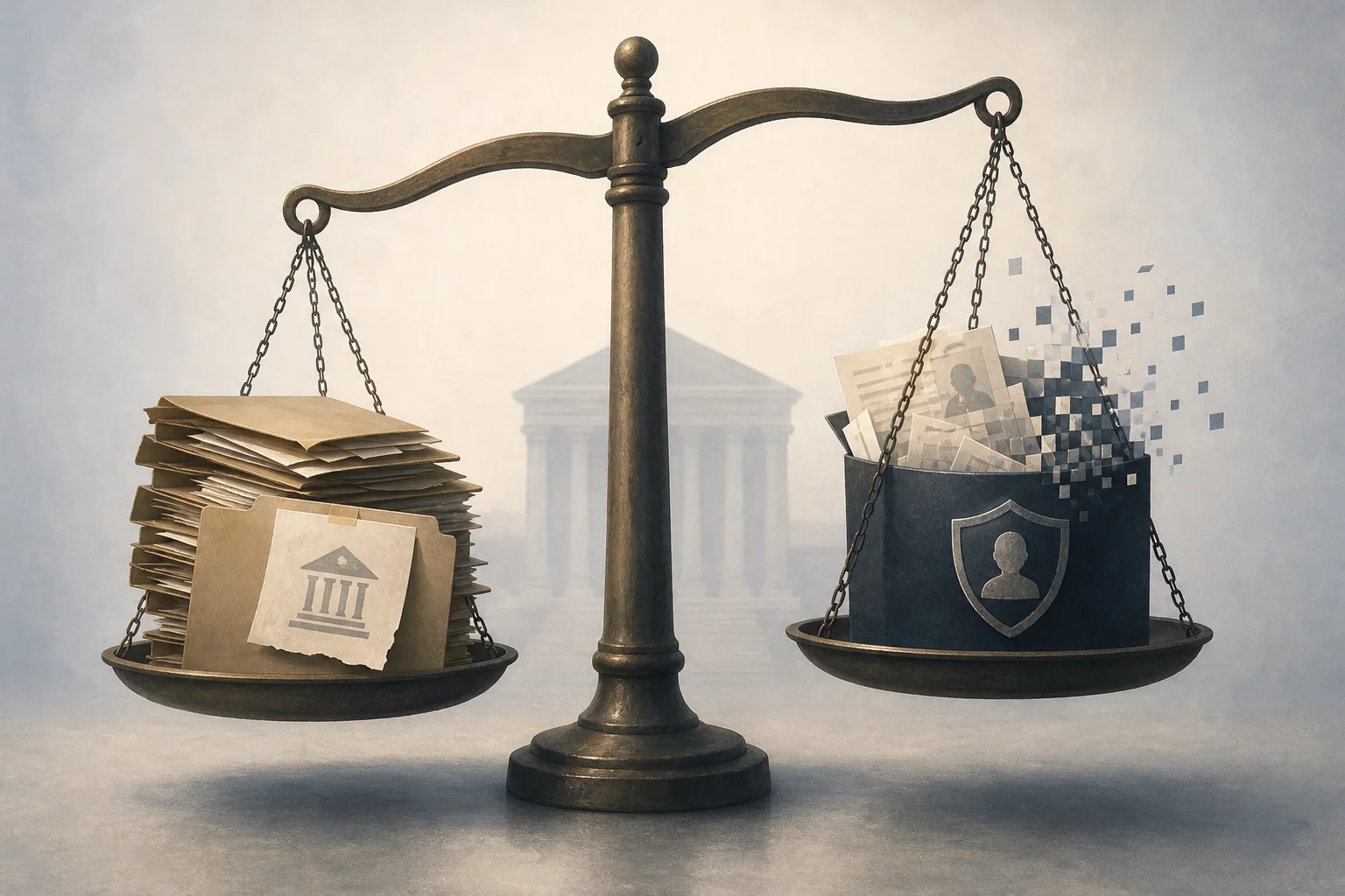 AI-generated story-specific editorial illustration for When Justice-System Cyber Incidents Split Into Two Different Crises.