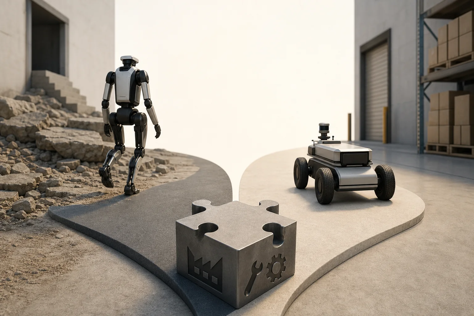AI-generated story-specific editorial illustration for Robotics’ Form-Factor Shift Is Becoming a Capacity Question.