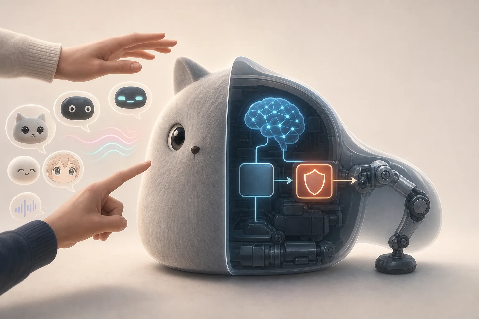 AI-generated story-specific editorial illustration for The Robot’s Interface Is Also a Safety System.