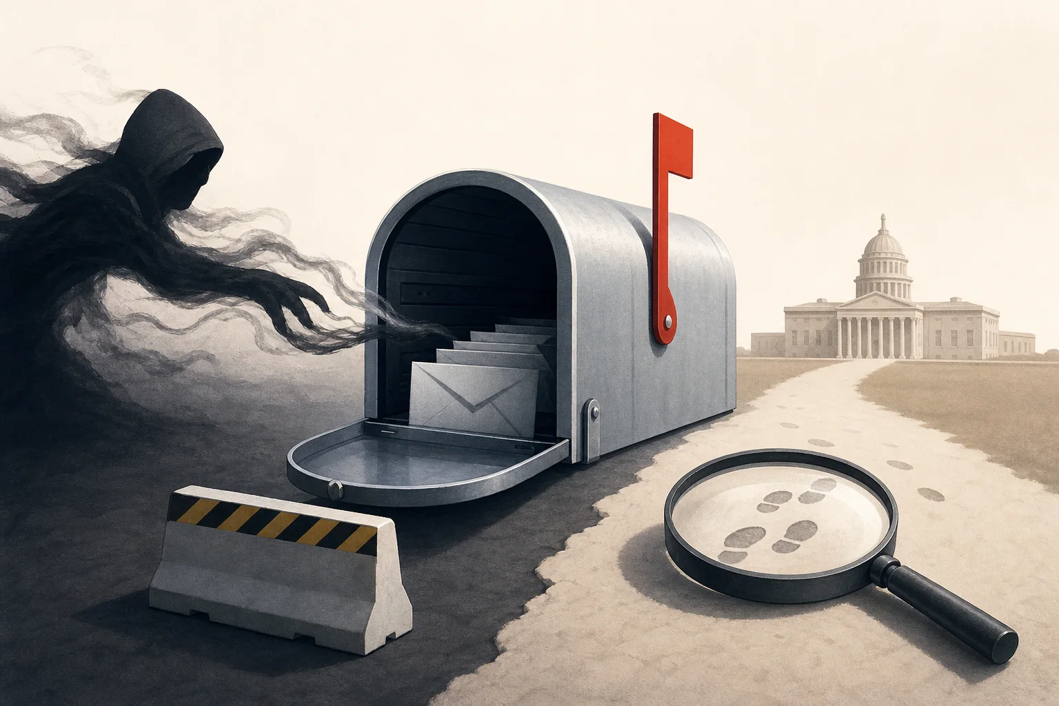 AI-generated story-specific editorial illustration for FortiMail zero-day shows the gap between an immediate workaround and KEV’s risk-based remediation mandate.