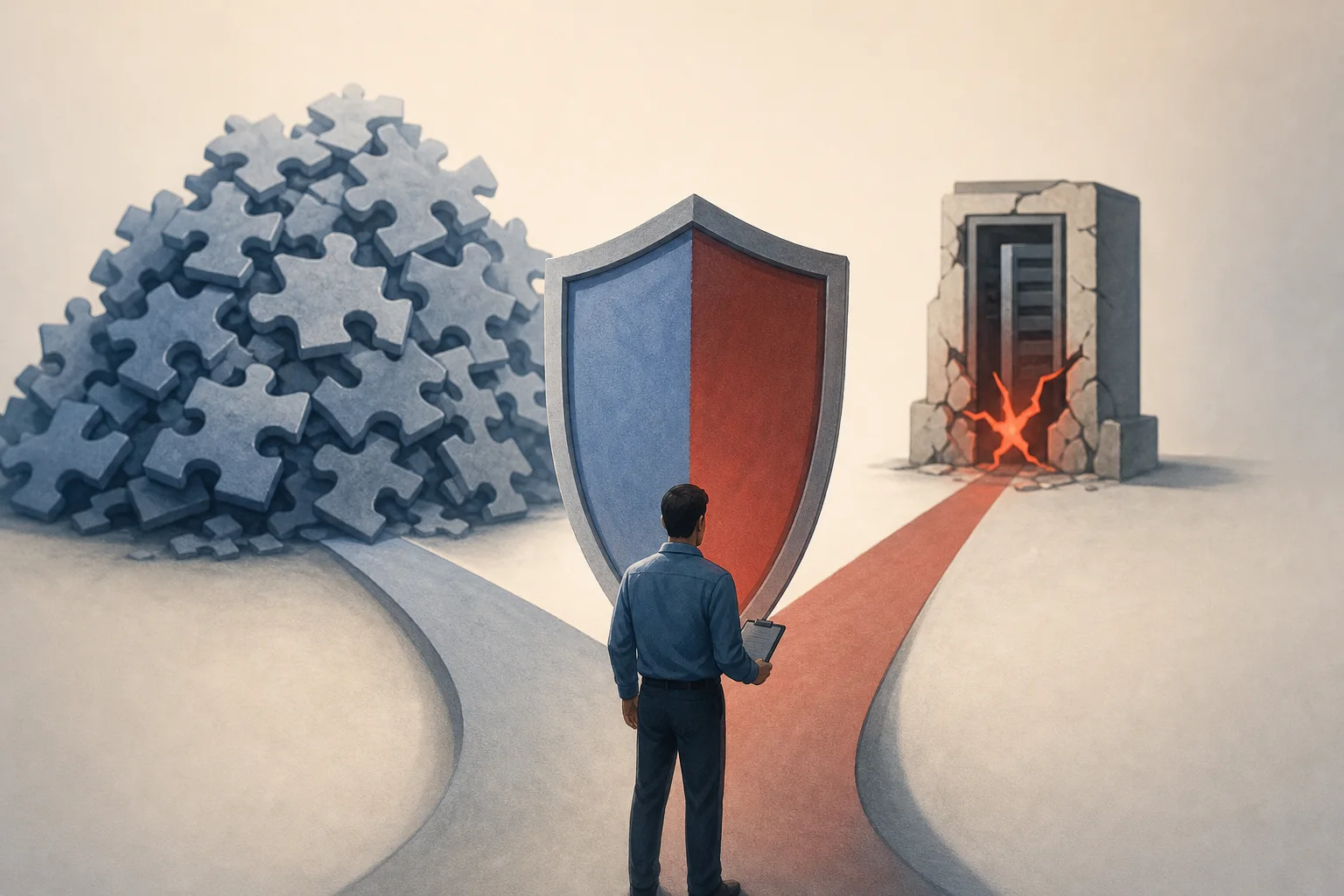 AI-generated story-specific editorial illustration for Patch Tuesday’s New Risk Cohorts Meet CISA’s Exploitation-First Test.