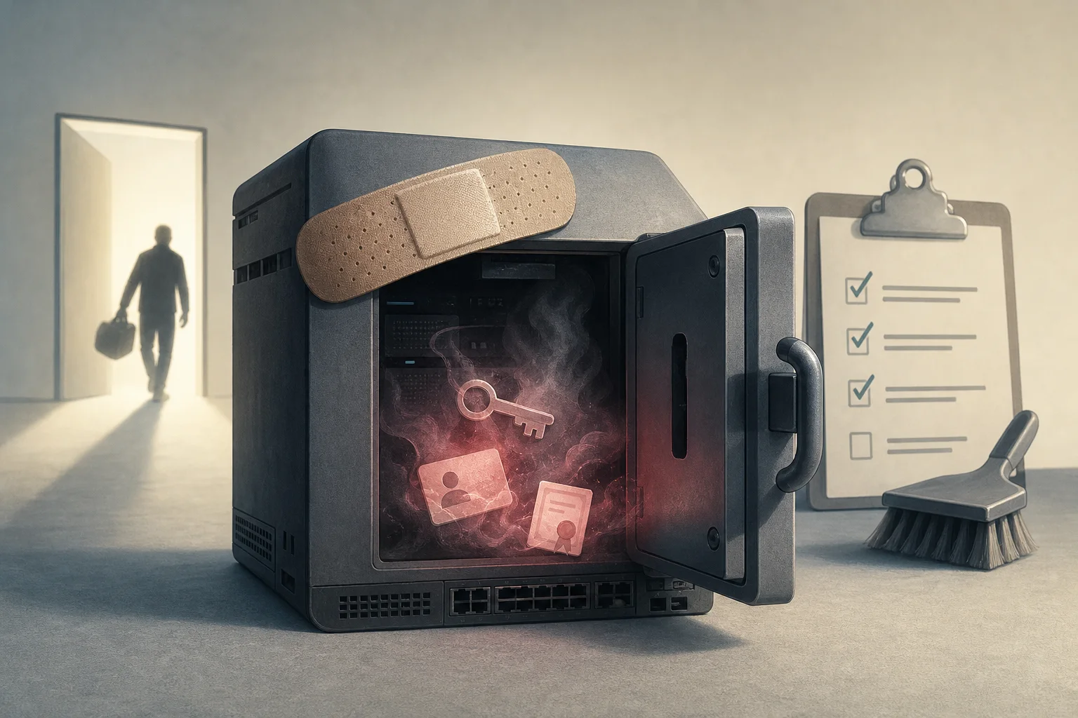 AI-generated story-specific editorial illustration for Patch Is Only the Opening Move for PAN-OS and Ivanti Appliance Zero-Days.