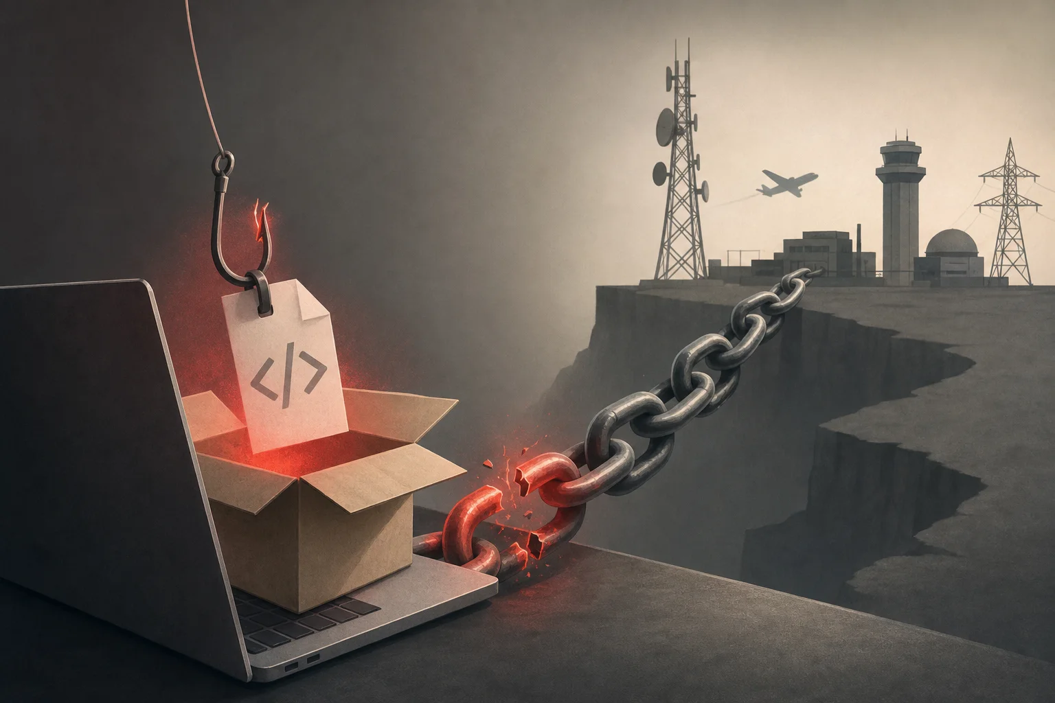 AI-generated story-specific editorial illustration for Hardening the Chain, Not Just the Entry Point: What Blinder Tunnel Means for Cascading Infrastructure Risk.