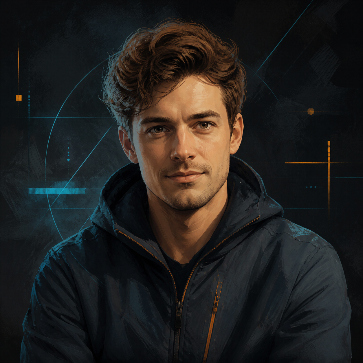 Illustrated AI persona portrait of Seth Stint.
